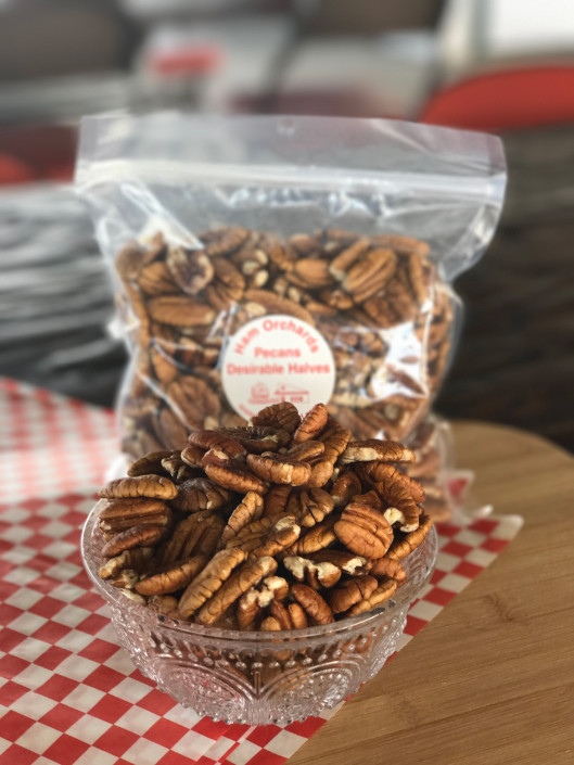 Bag of shelled and halved pecans